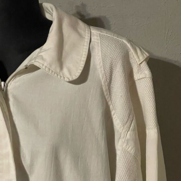 Vintage Retro 1980s Dawn lightweight white medium cotton blend canvas jacket - Picture 6 of 15